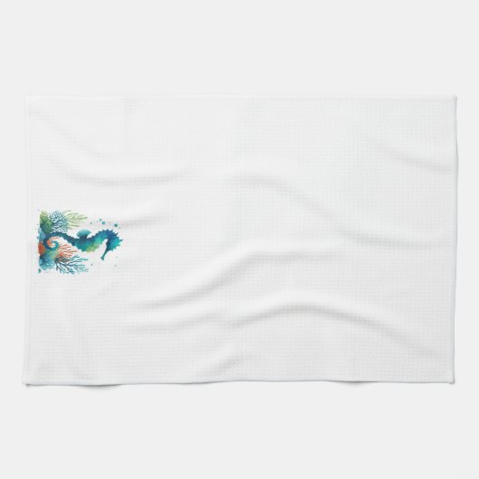 Nautisch/strand/kustzeepaardkunst Theedoek (Horizontaal)