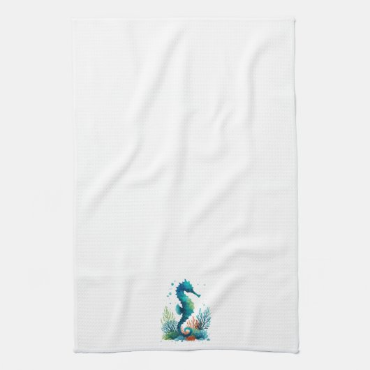 Nautisch/strand/kustzeepaardkunst Theedoek (Verticaal)