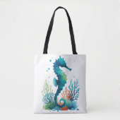 Nautisch/strand/kustzeepaardkunst Tote Bag (Voorkant)