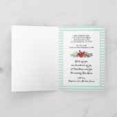 Nautisch strand Poinsettia Nieuw adres Feestdagen Kaart (Binnen)