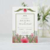 Nautisch strand thema bruiloft RSVP Response Kaart (Staand voorkant)