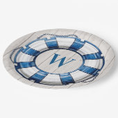 Nautisch strand thema papieren bordje (Gekanteld)