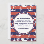 Nautisch strand thema uitnodiging voor barbecues (Achterkant)