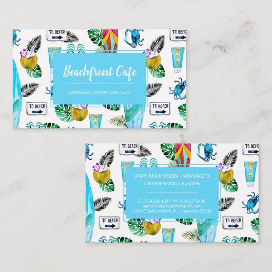 Nautisch strand Tropisch Visitekaartje (Voorkant / Achterkant)