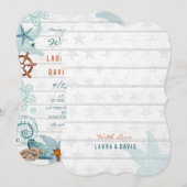 Nautisch strand | Uitnodiging tot weddenschappen (Voorkant / Achterkant)