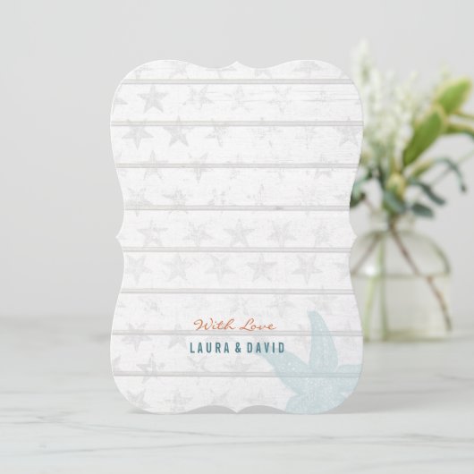 Nautisch strand | Uitnodiging tot weddenschappen (Staand voorkant)