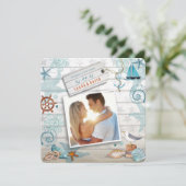 Nautisch strand | Uitnodiging voor weddenschappen (Staand voorkant)