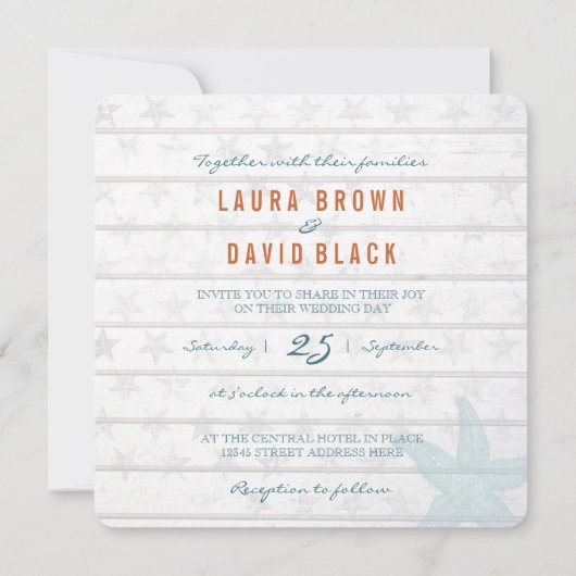 Nautisch strand | Uitnodiging voor weddenschappen (Achterkant)