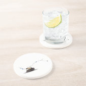 Nautisch strand uniek elegant minimalistisch kustg zandsteen onderzetter (Zijkant)