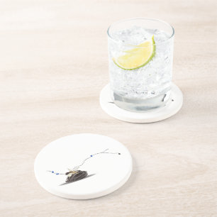 Nautisch strand uniek elegant minimalistisch kustg zandsteen onderzetter