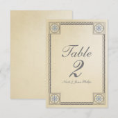 Nautisch Strand Vintage Trouwtafel Nummer Kaart (Voorkant / Achterkant)