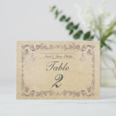 Nautisch Strand Vintage Trouwtafel Nummer Kaart (Staand voorkant)