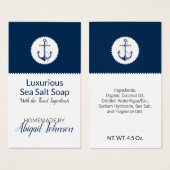 Nautisch strand Zeezout klei handgemaakte zeep lab Visitekaartje (Voorkant /achterkant)