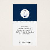 Nautisch strand Zeezout klei handgemaakte zeep lab Visitekaartje (Achterkant)