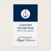 Nautisch strand zeezout klei zelfgemaakte zeep lab visitekaartje (Voorkant)