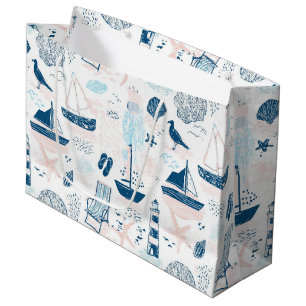 Nautisch strand zomer blauw roze kust (1) groot cadeauzakje
