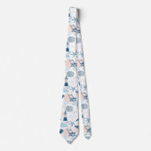 Nautisch strand zomer blauw roze kust (2) stropdas (Voorkant)