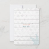 Nautisch strandhuwelijk | Tafel plaatsnummerkaart Kaart (Achterkant)