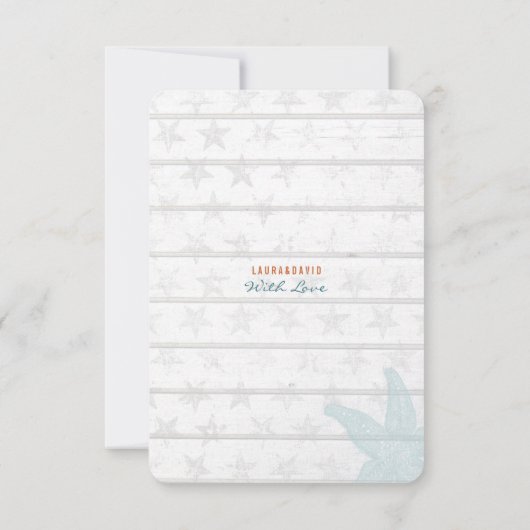 Nautisch strandhuwelijk | Tafel plaatsnummers kaar Kaart (Achterkant)