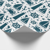 Nautisch strandpakpapier cadeaupapier (Hoek)