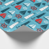 Nautisch strandpakpapier cadeaupapier (Hoek)