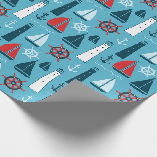 Nautisch strandpakpapier cadeaupapier (Hoek)