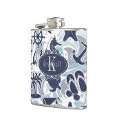 Nautisch Strandpatroon Marine ID839 Kolf Heupfles (Links)