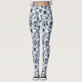 Nautisch strandpatroon Navy ID839 Leggings (Voorkant)