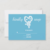 Nautisch Stropdas de Knot Blue Wedding RSVP-kaarte RSVP Kaartje (Voorkant)