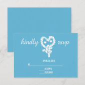Nautisch Stropdas de Knot Blue Wedding RSVP-kaarte RSVP Kaartje (Voorkant / Achterkant)