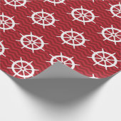 Nautisch stuurwiel cadeaupapier (Hoek)
