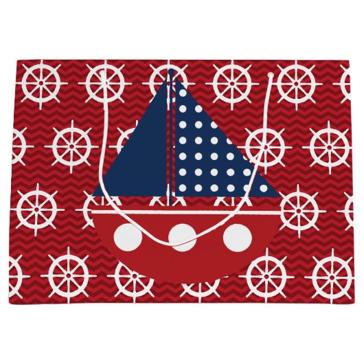Nautisch stuurwiel groot cadeauzakje (Voorkant)