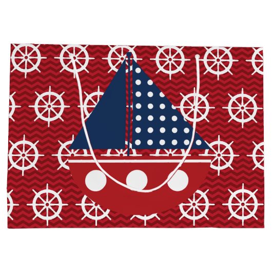 Nautisch stuurwiel groot cadeauzakje (Achterkant)