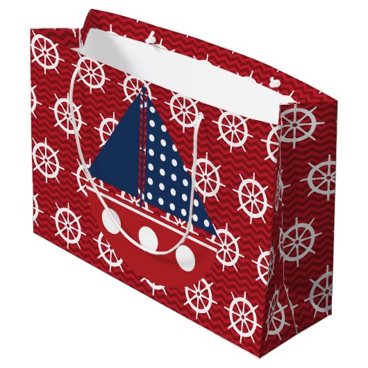Nautisch stuurwiel groot cadeauzakje (Achterkant Gekanteld)