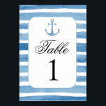 Nautisch tabelnummer. Strand bruiloft. Blauwe geta Kaart<br><div class="desc">Overeenkomende items - https://goo.gl/Mf70Pu ♥ U kunt nummer en creëer zo veel tafelkaarten als nodig wijzigen. Zet elk van hen in de winkelwagen afzonderlijk ♥ U kunt kleur of grootte van lettertype veranderen, tekst toevoegen: klik op de knop "Aanpassen" ♥ Geschikt voor verjaardag, jubileum en een andere partij ♥ Neem...</div>