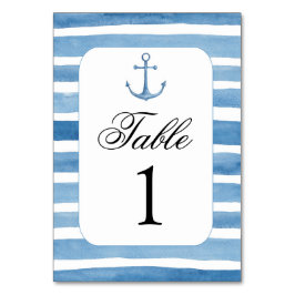 Nautisch tabelnummer. Strand bruiloft. Blauwe geta Kaart