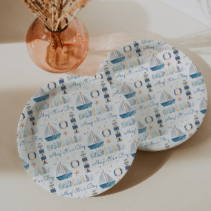 Nautisch Thema Ahoy Het is een Boy Baby shower Papieren Bordje