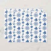 Nautisch thema Anchor Blue en White Briefkaart (Voorkant / Achterkant)