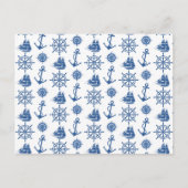 Nautisch thema Anchor Blue en White Briefkaart (Voorkant)