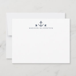 Nautisch Thema Anker Gepersonaliseerd Notitiekaartje