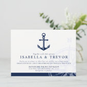 Nautisch thema |  ankerbruiloft kaart (Staand voorkant)