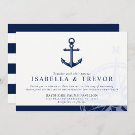 Nautisch thema |  ankerbruiloft kaart