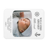 Nautisch thema Baby Geboorteaankondiging Magneet (Horizontaal)