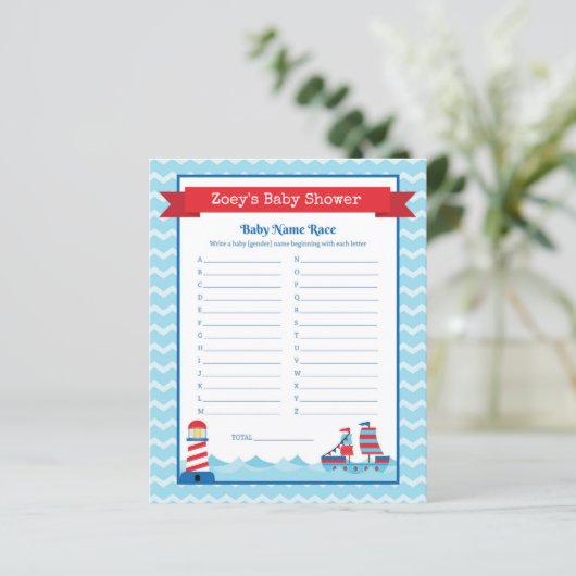 Nautisch thema Baby shower (Staand voorkant)