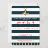 Nautisch thema Baby shower ankers weg gestreept Kaart (Voorkant)