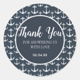 nautisch thema baby shower oceaan zeilboot Zee mee Ronde Sticker