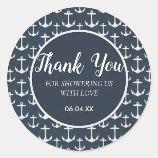 nautisch thema baby shower oceaan zeilboot Zee mee Ronde Sticker