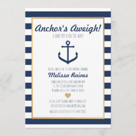Nautisch thema Baby shower Uitnodiging - Anker