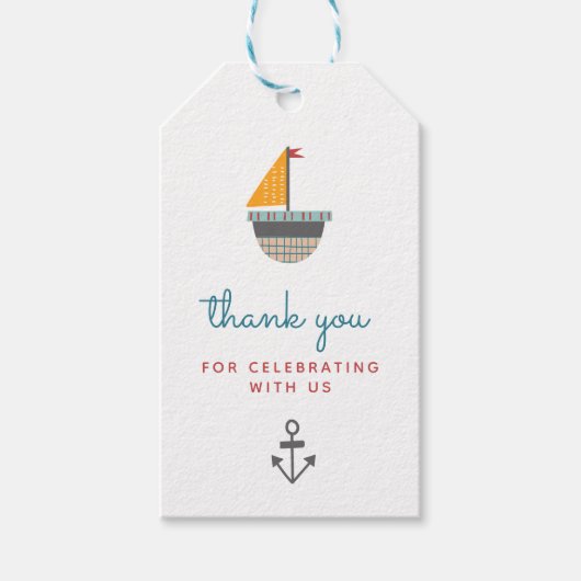 Nautisch thema bedankkaartje cadeaulabel (Voorkant)