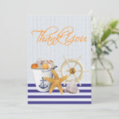 Nautisch thema Bedankt kaarten (Staand voorkant)